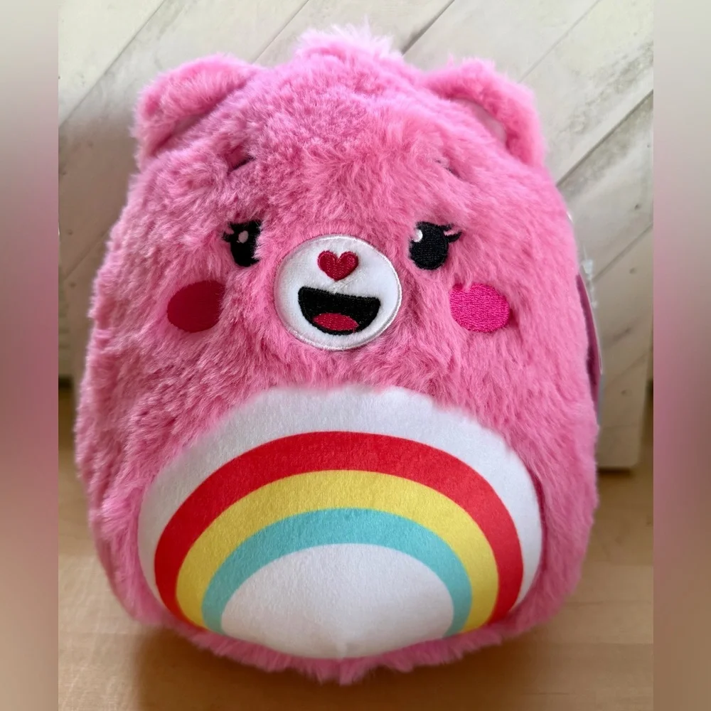 Squishmallows Care Bears Cheer Bear FuzzAMallow 8” Plush New With Tags NWT - Picture 1 of 5